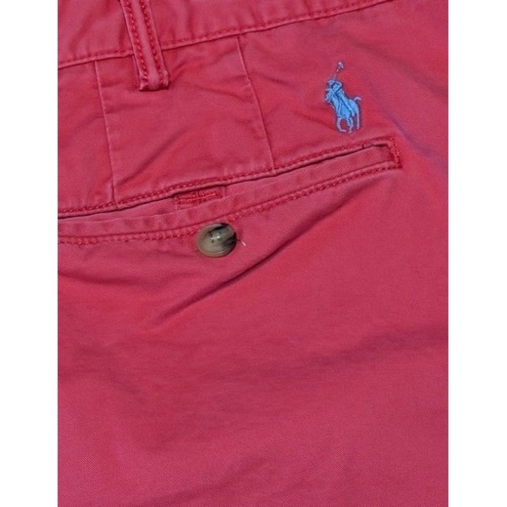 Polo Ralph Lauren Men Coral Stretch Cotton Twill Chino Shorts Size 40 Flat Front - Picture 6 of 8